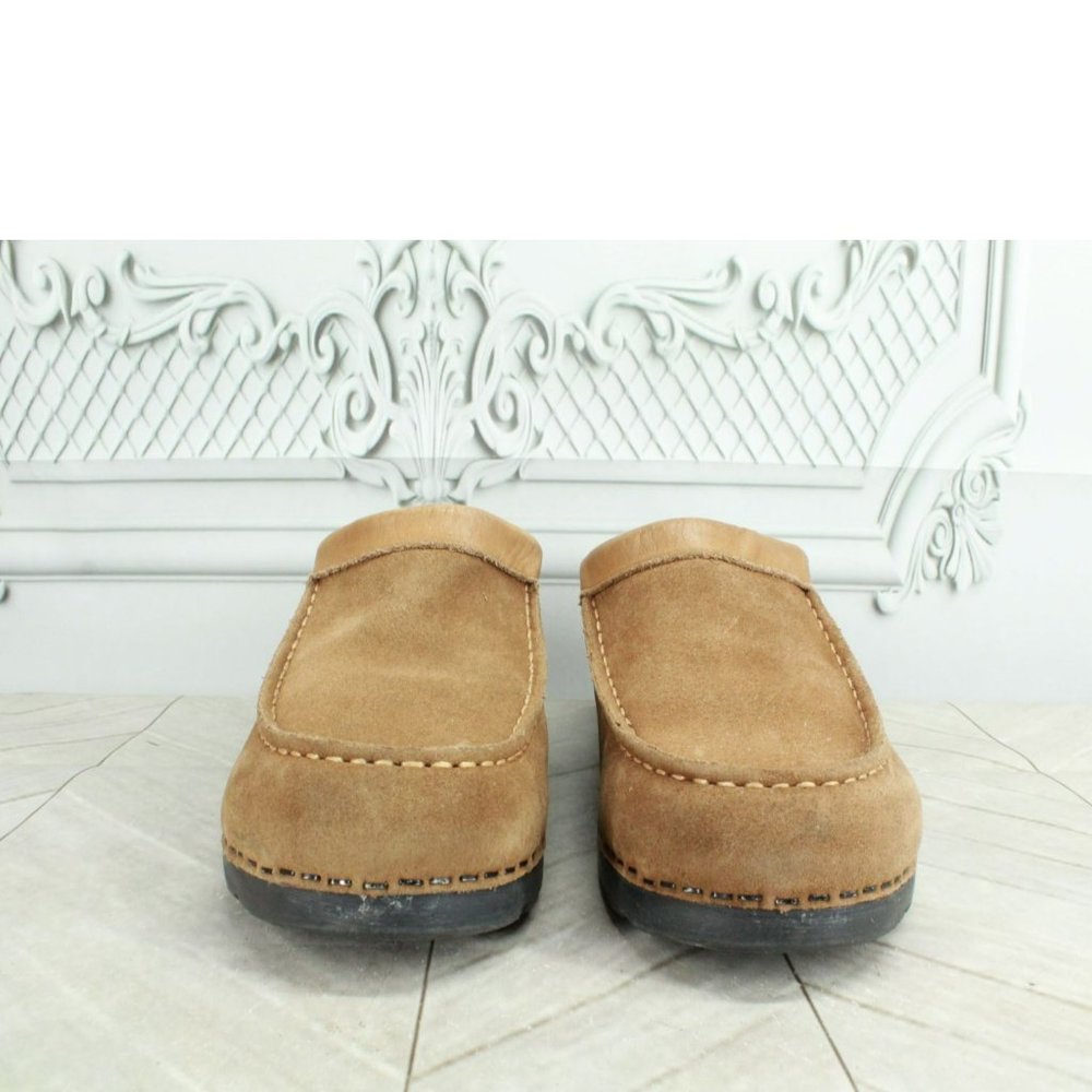 LL Bean Brown Suede Slip On Casual Comfort Clogs Mules Size 9 M - Picture 4 of 8